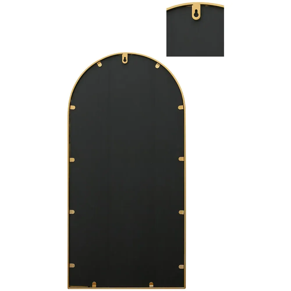 Arcus Arched Wall Mirror - Gold, Metal