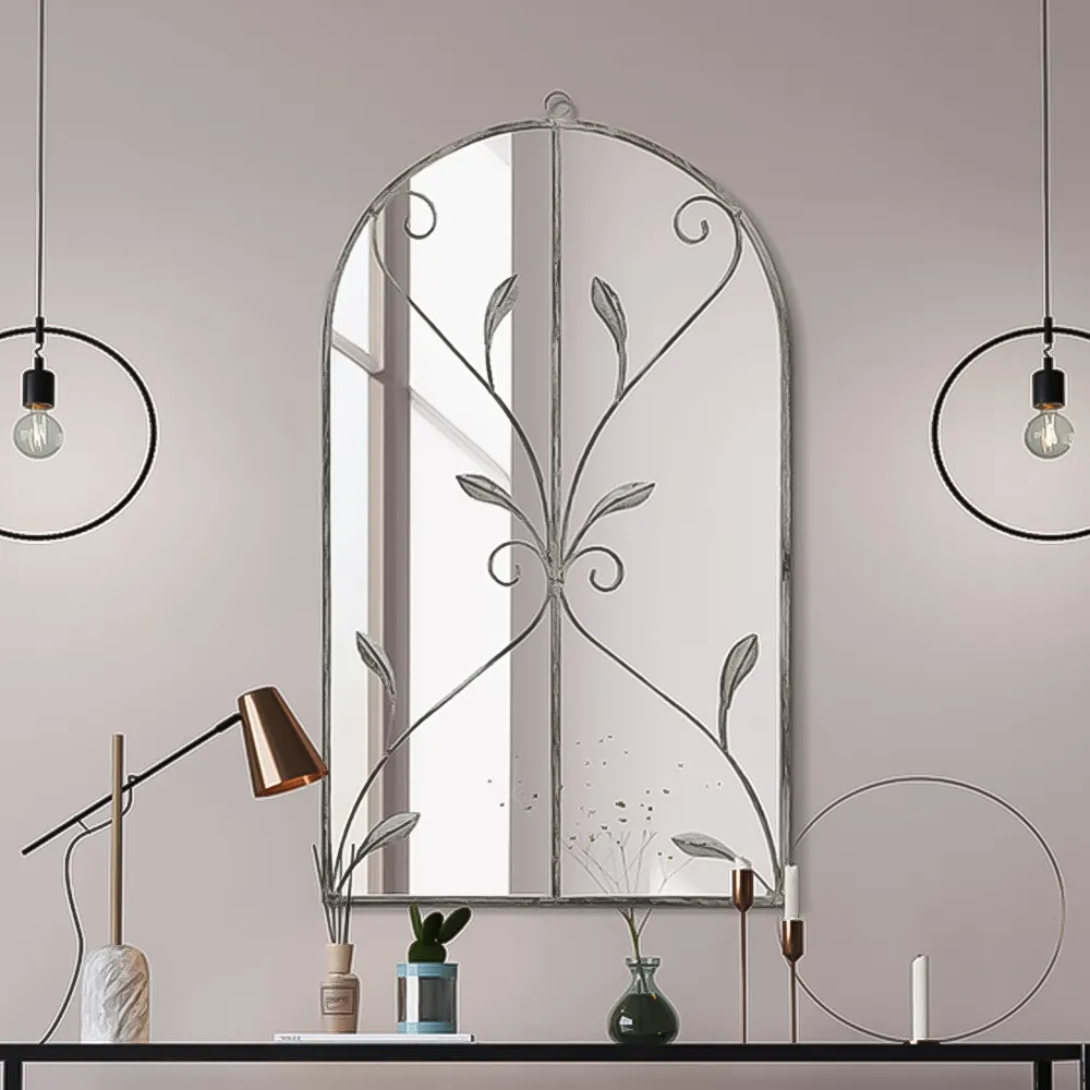 Arcus Arched Wall Mirror - Grey, Concrete