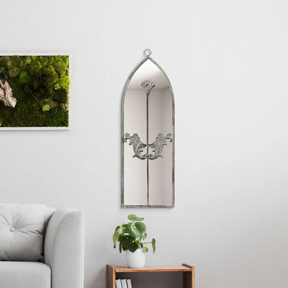 Arcus Arched Wall Mirror - Grey, Concrete