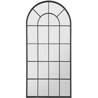 Arcus Arched Window Leaner Wall Mirror - Black