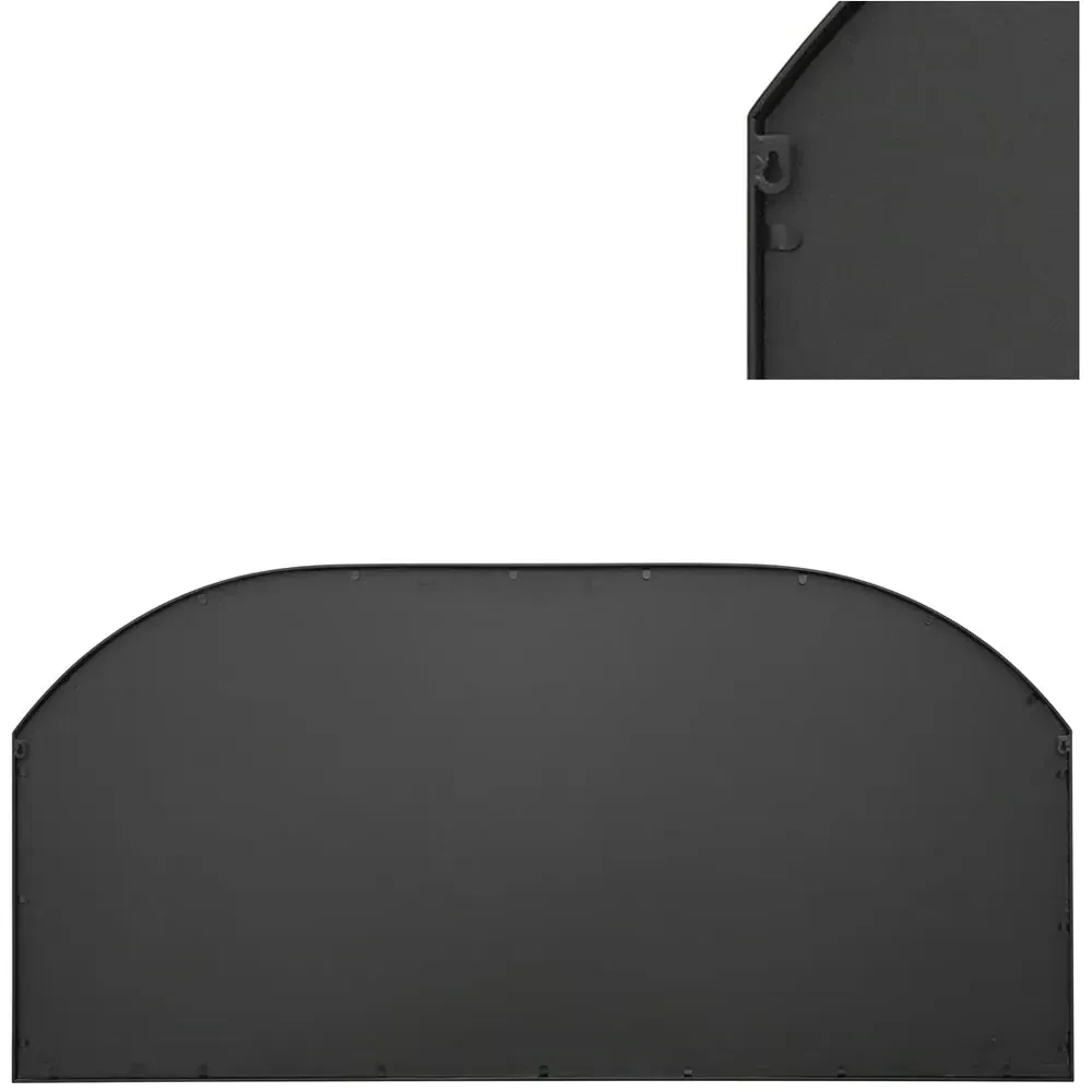 Arcus Arched Window Wall Mirror - Black, Metal