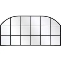 Arcus Arched Window Wall Mirror - Black, Metal