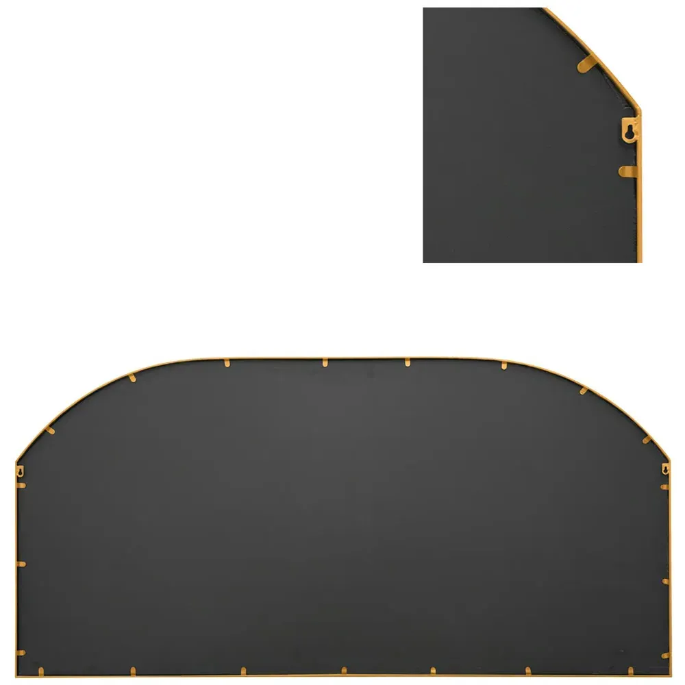 Arcus Arched Window Wall Mirror - Gold, Metal