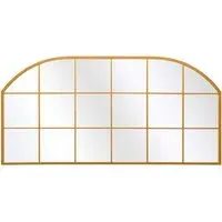 Arcus Arched Window Wall Mirror - Gold, Metal