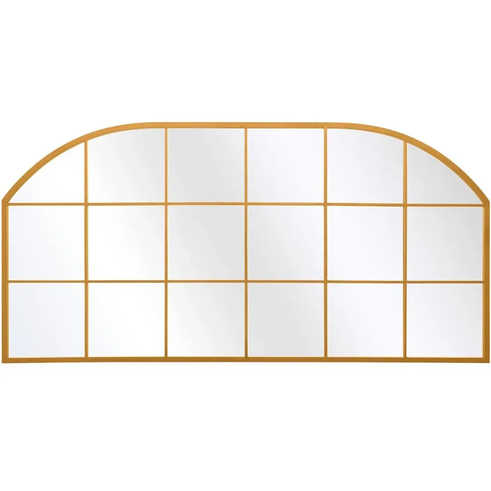 Arcus Arched Window Wall Mirror - Gold, Metal image