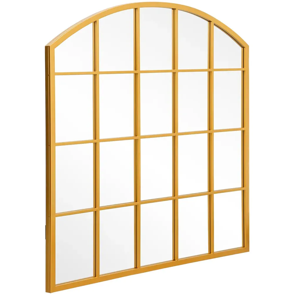 Arcus Window Metal Leaner Wall Mirror - Gold