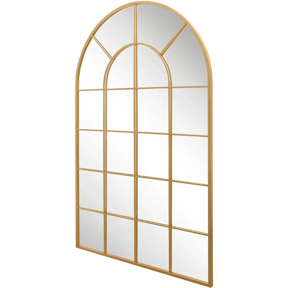 Arcus Window Metal Leaner Wall Mirror - Gold