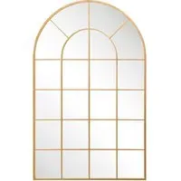 Arcus Window Metal Leaner Wall Mirror - Gold