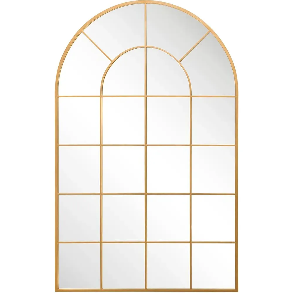 Arcus Window Metal Leaner Wall Mirror - Gold