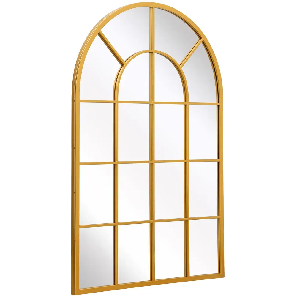 Arcus Window Metal Leaner Wall Mirror - Gold