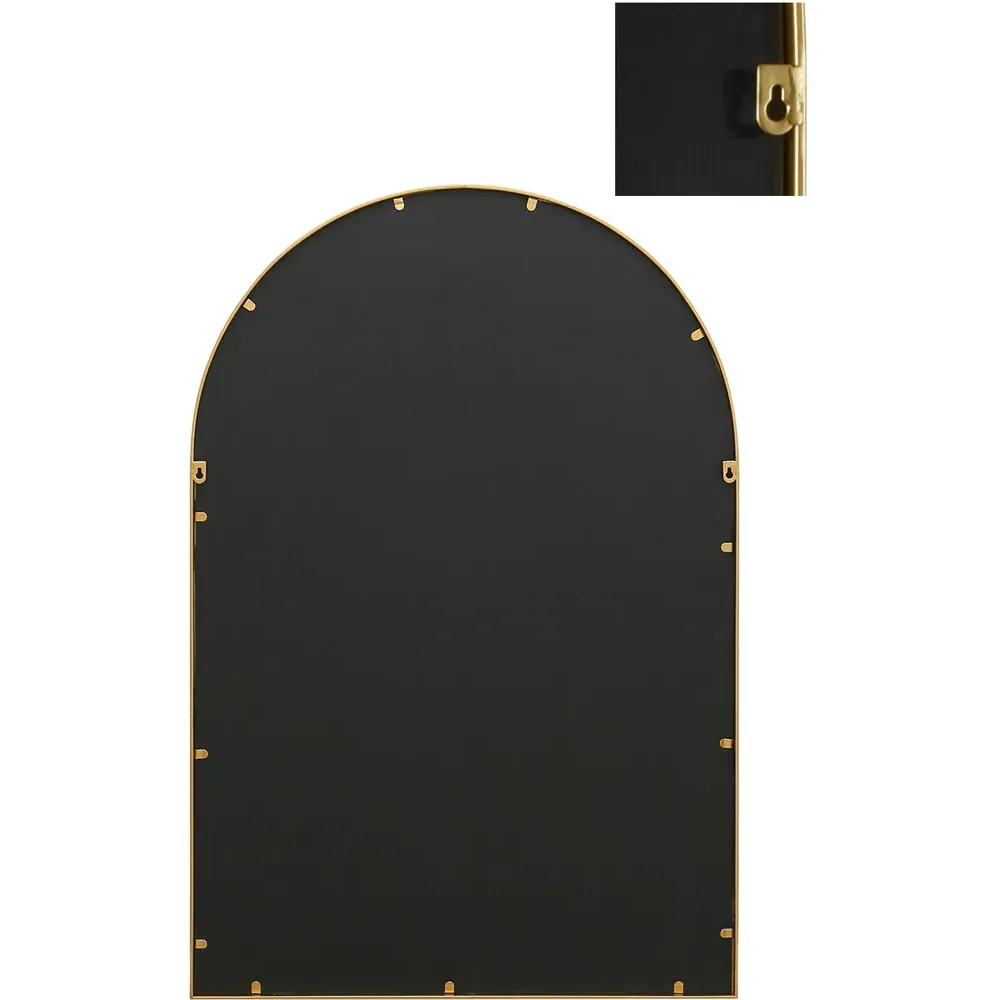 Arcus Window Metal Leaner Wall Mirror - Gold