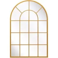 Arcus Window Metal Leaner Wall Mirror - Gold