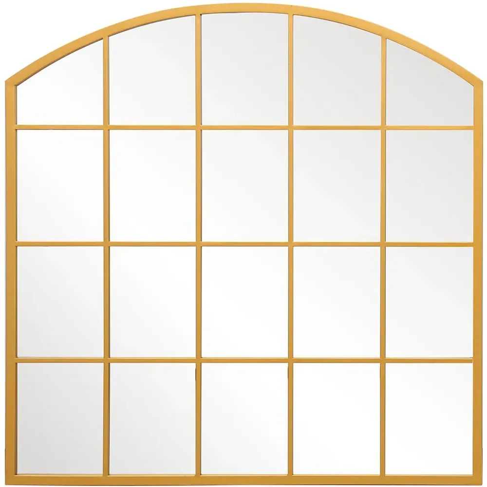 Arcus Window Metal Leaner Wall Mirror - Gold image