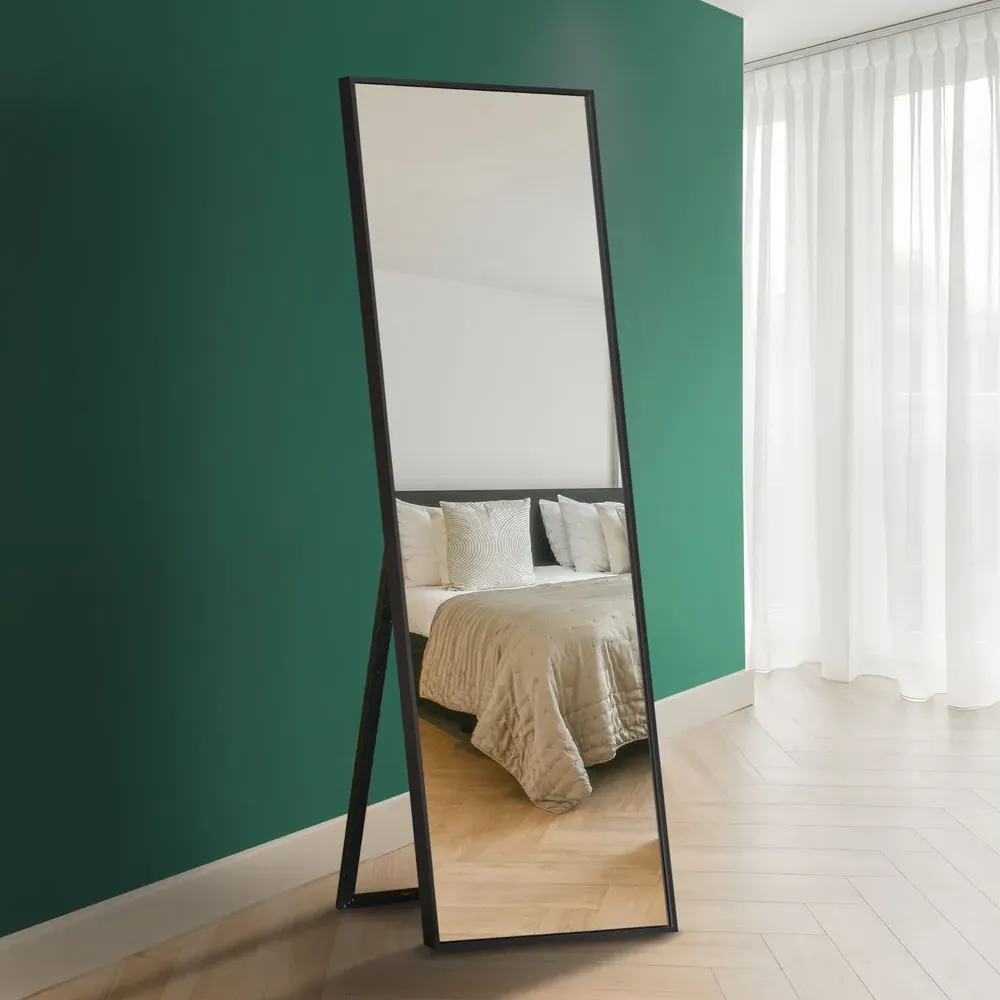 Artus Cheval Mirror - Black, Aluminium