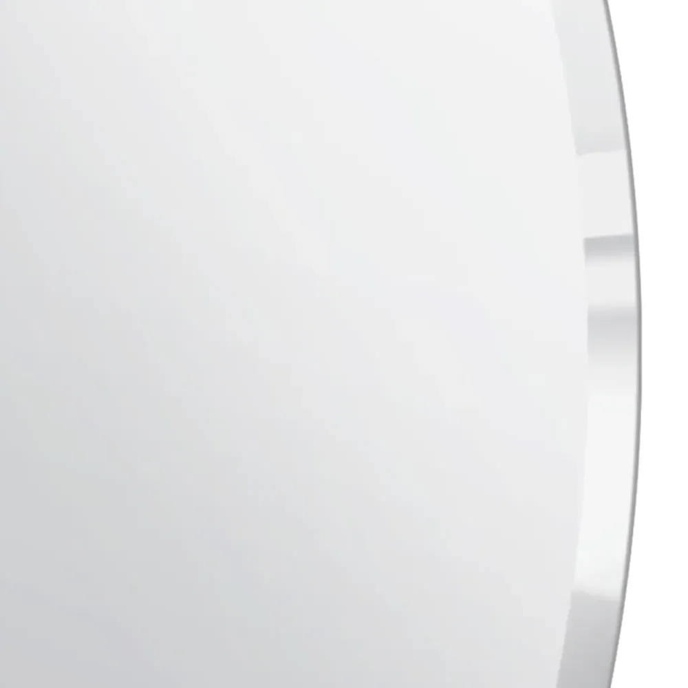 Bevelled Round Mirror - Black Glass