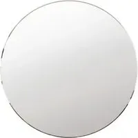 Bevelled Round Mirror - Black Glass