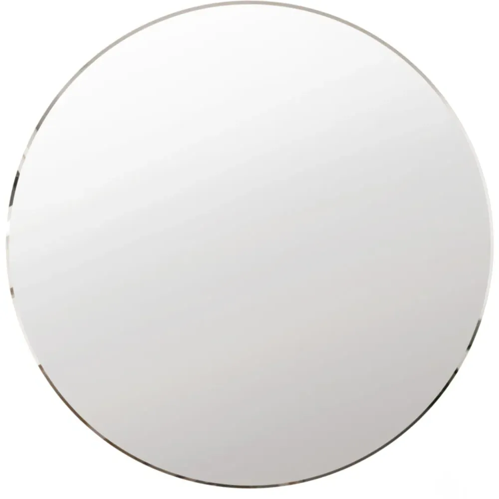Bevelled Round Mirror - Black Glass image