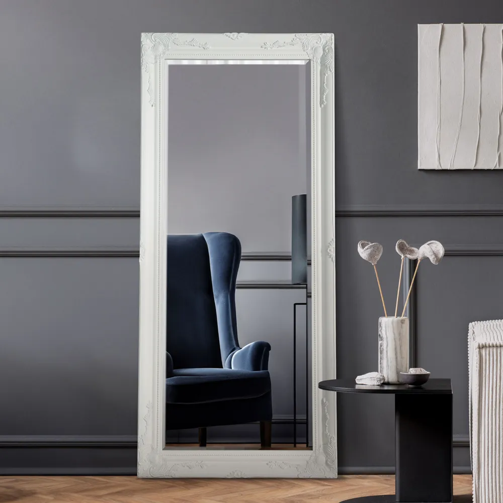 Buxton Full Length Leaner Wall Mirror - White