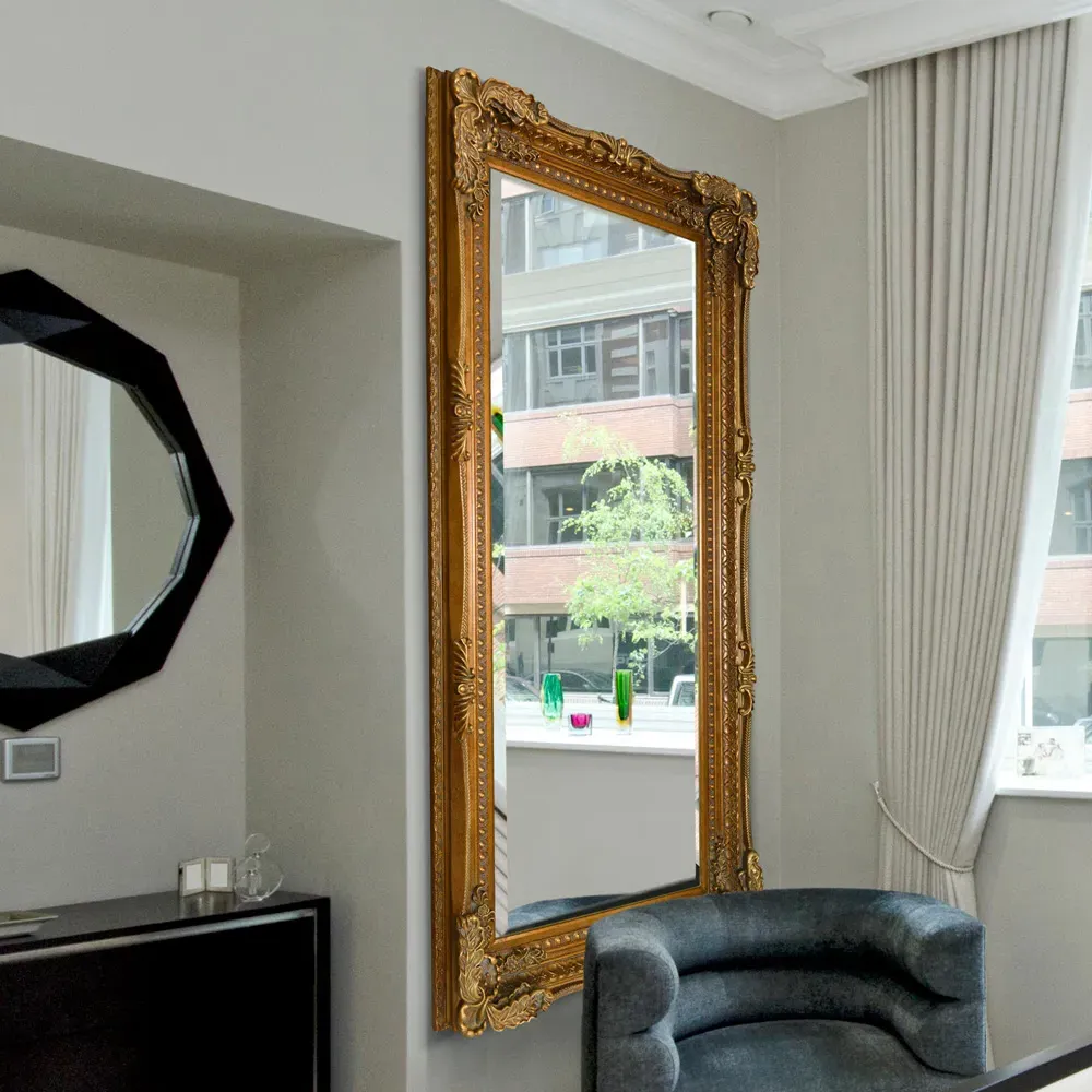 Carved Louis Large Wall Mirror - Gold