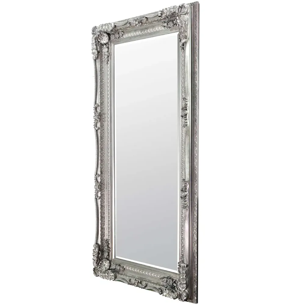 Carved Louis Large Wall Mirror - Silver