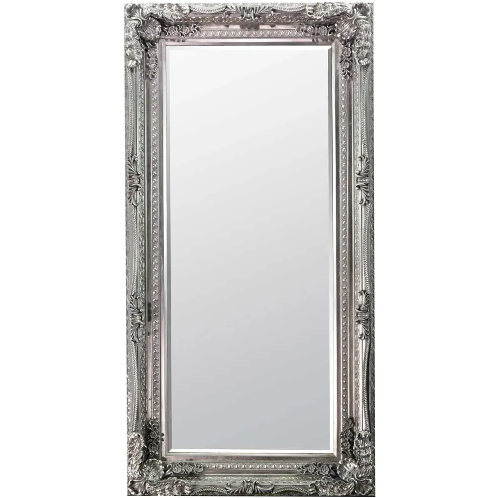 Carved Louis Large Wall Mirror - Silver