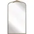 Crown Arched Leaner Wall Mirror with Decorative Crown - Gold, Metal