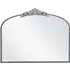 Crown Arched Wall Mirror with Decorative Crown - Silver, Metal
