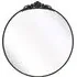 Crown Round Wall Mirror with Decorative Crown - Black, Metal