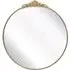 Crown Round Wall Mirror with Decorative Crown - Gold, Metal