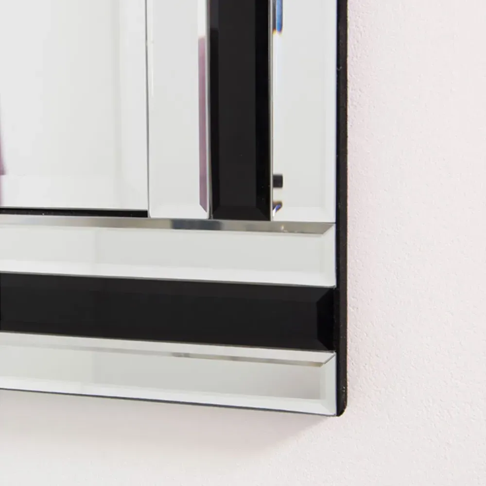 Dalton Bevelled Triple Edge Wall Mirror - Black, Silver