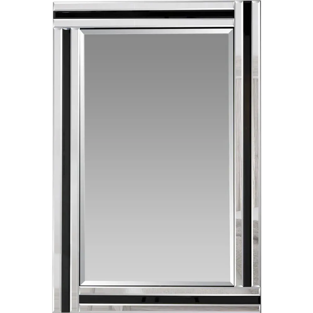 Dalton Bevelled Triple Edge Wall Mirror - Black, Silver image