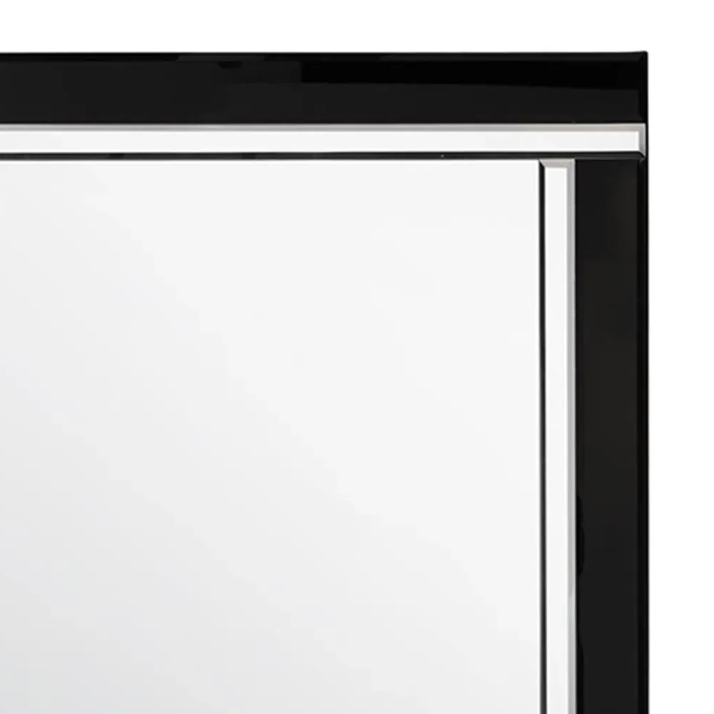 Dalton Large Bevelled Triple Edge Wall Mirror - Black, Silver