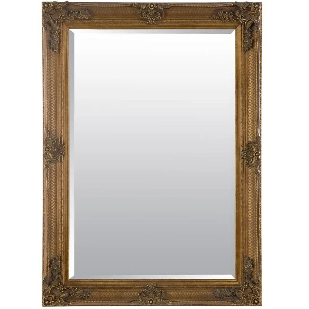 Davenport Large Wall Mirror with Ornate Flourish - Gold image