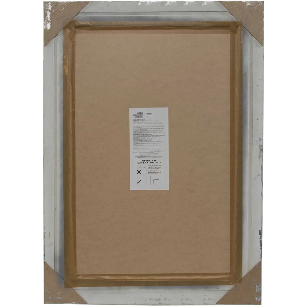 Davenport Large Wall Mirror with Ornate Flourish - Silver