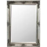 Davenport Large Wall Mirror with Ornate Flourish - Silver
