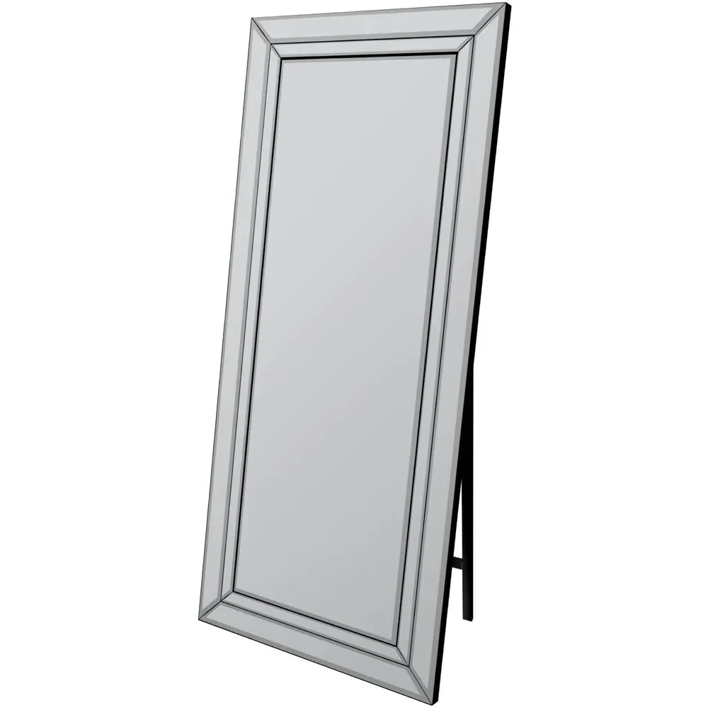 Double Bevel Venetian Cheval Free Standing Mirror - Clear