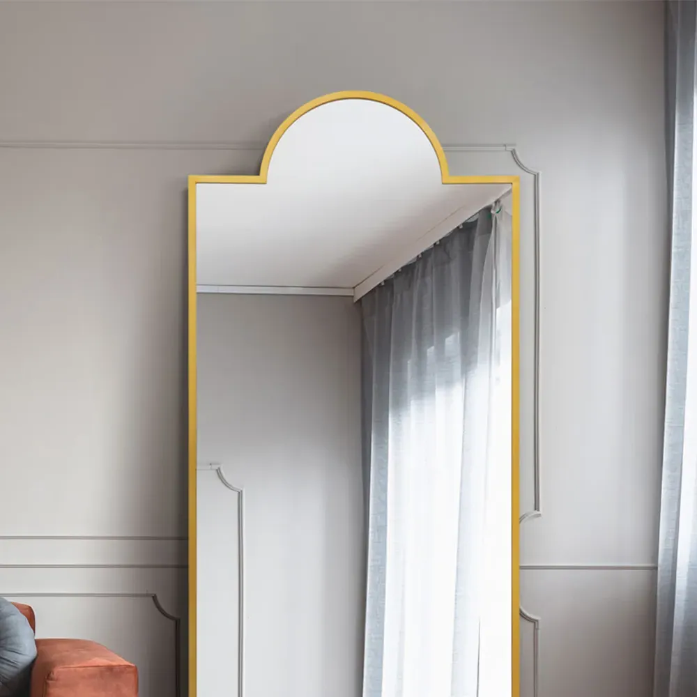 Fenestra Leaner Wall Mirror - Gold, Metal