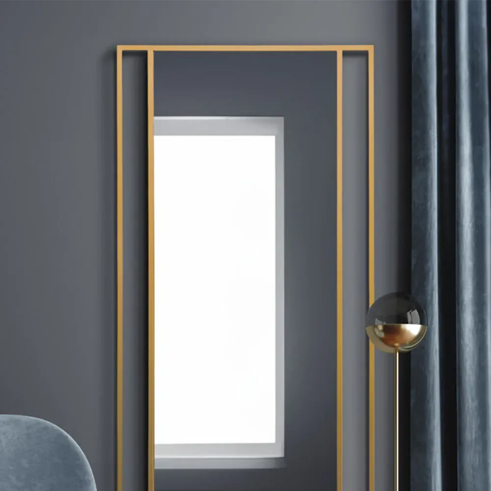 Fenestra Leaner Wall Mirror - Gold, Metal