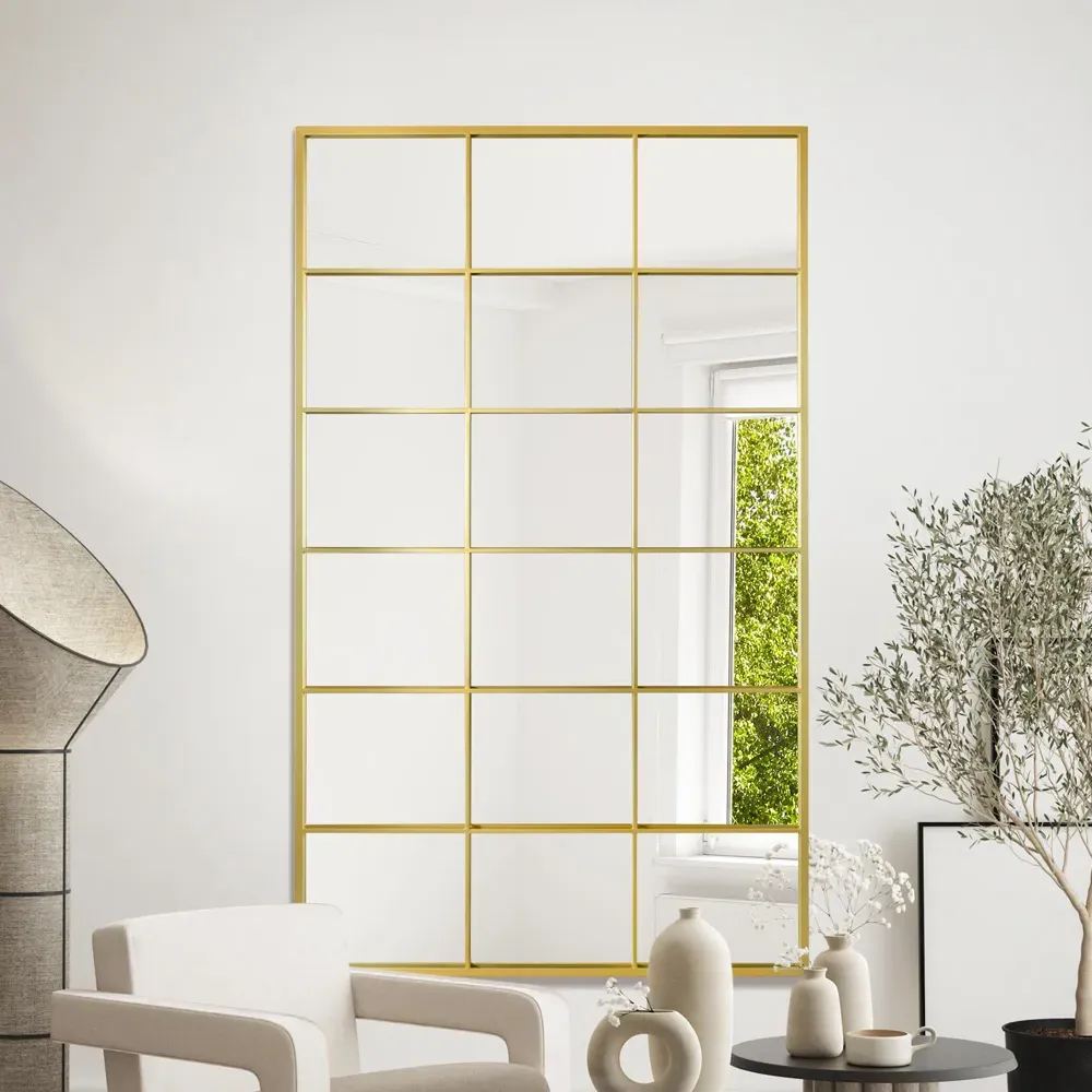 Fenestra Window Leaner Wall Mirror - Gold