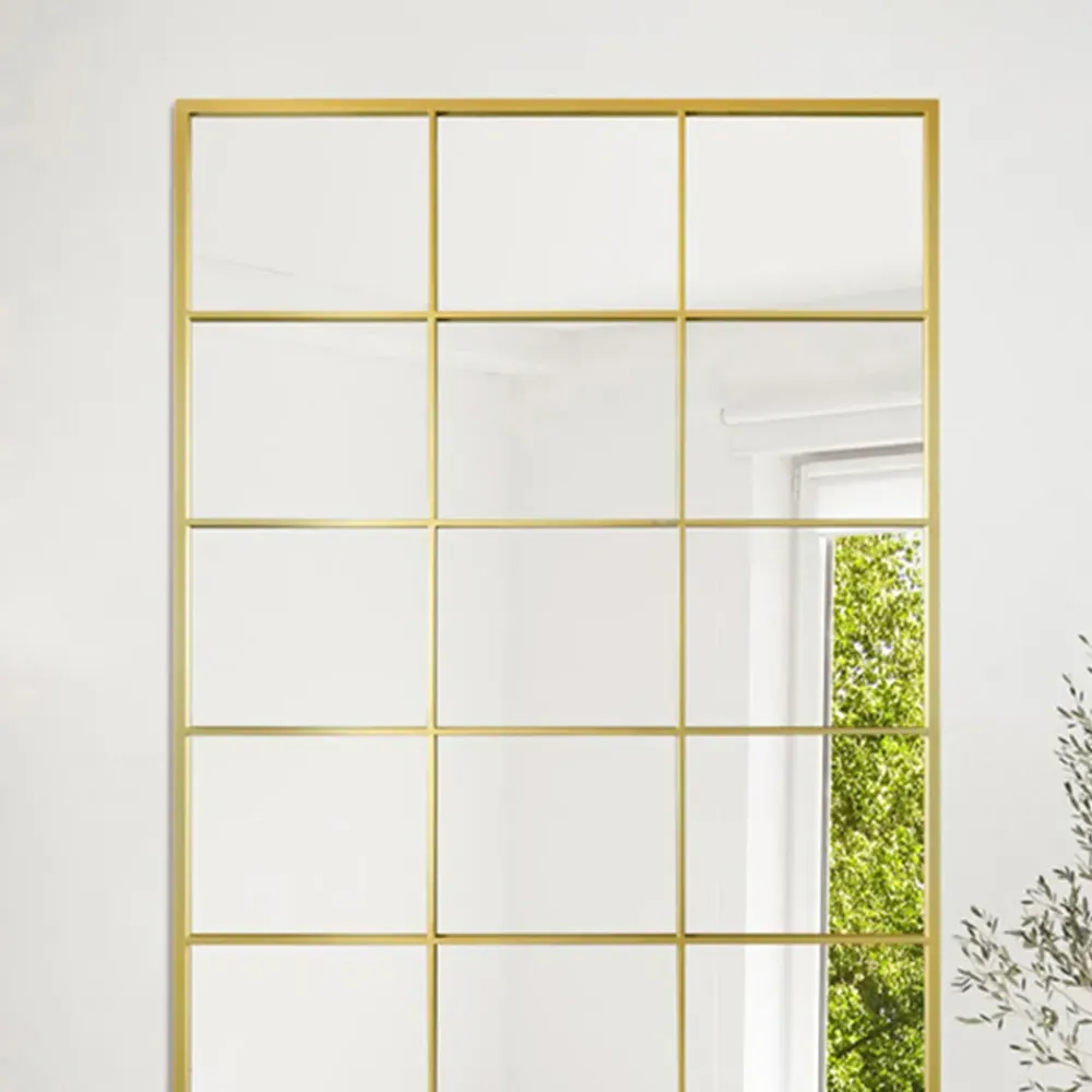 Fenestra Window Leaner Wall Mirror - Gold