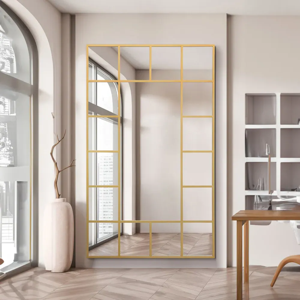 Fenestra Window Leaner Wall Mirror - Gold