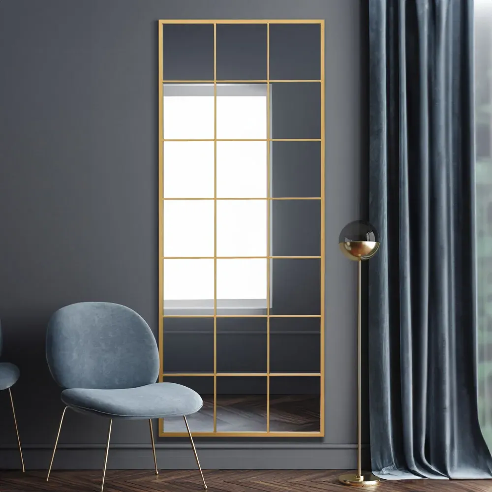 Fenestra Window Leaner Wall Mirror - Gold