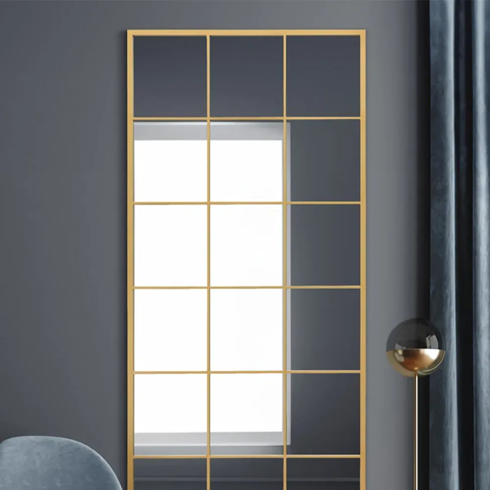 Fenestra Window Leaner Wall Mirror - Gold