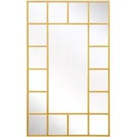 Fenestra Window Metal Leaner Wall Mirror - Gold