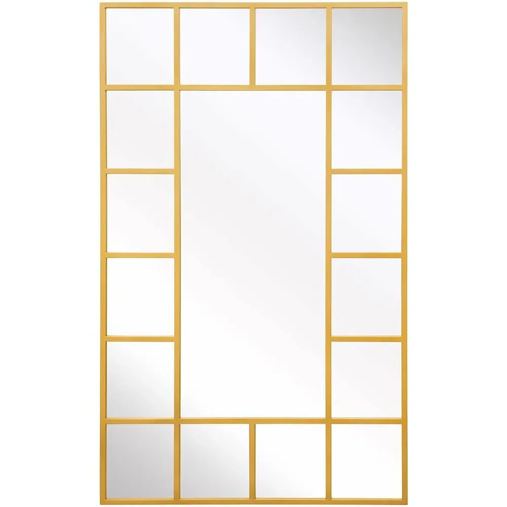 Fenestra Window Metal Leaner Wall Mirror - Gold
