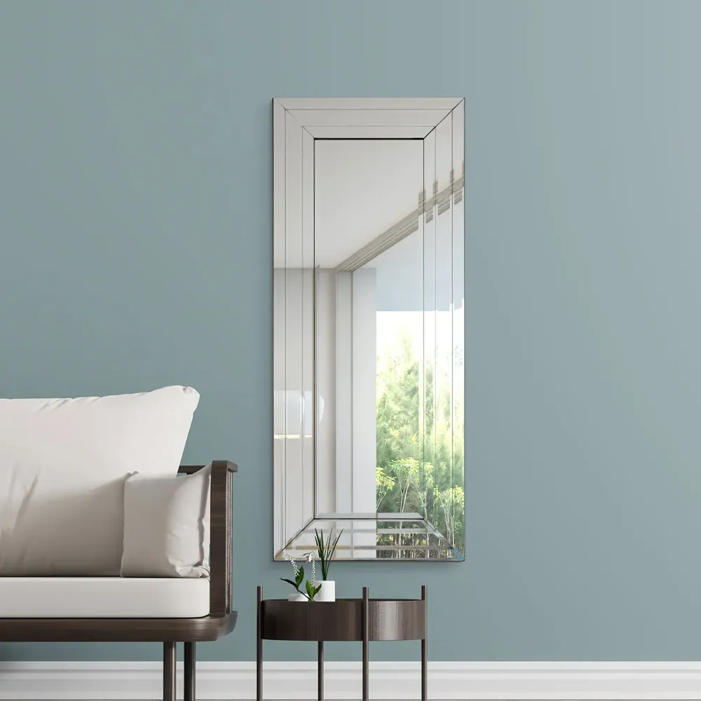 Langley Double Edge Bevelled Dress Mirror - Black