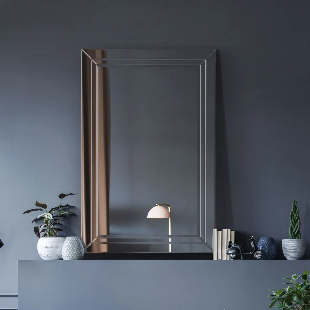 Langley Double Edge Bevelled Wall Mirror - Black