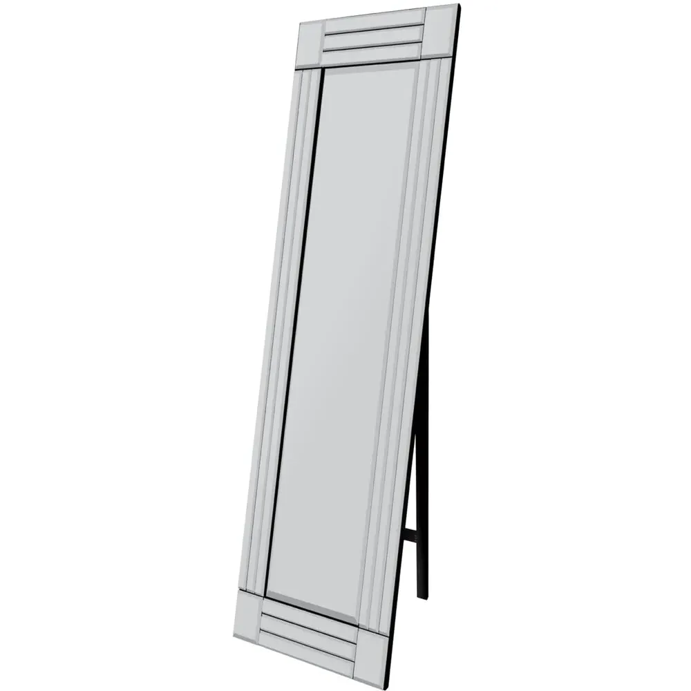 Milton Bevelled Corner Cheval Free Standing Mirror - Clear image