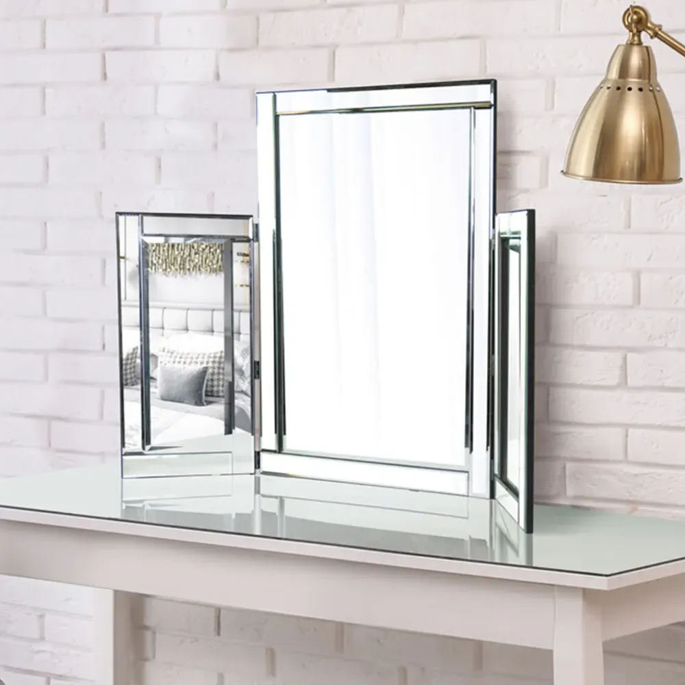 Moreton Tri Fold Bevelled Dressing Table Mirror - Clear