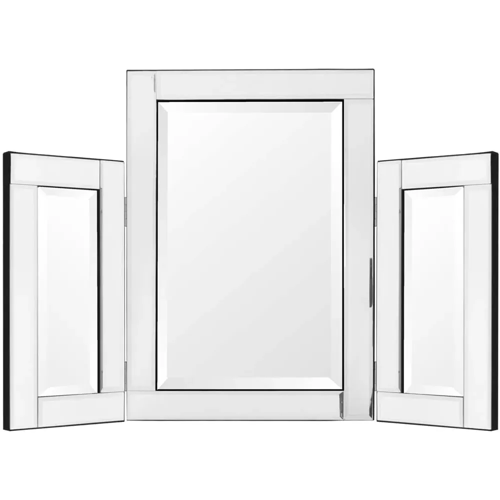 Moreton Tri Fold Bevelled Dressing Table Mirror - Clear